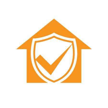Homeguard Living Insurance Checkmark Vector Symbol Graphic Logo Design Templateのイラスト素材