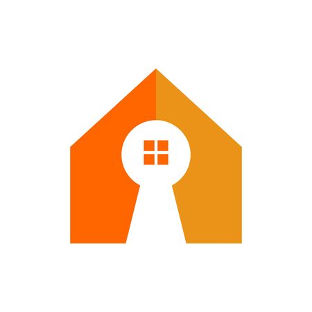 Key Hole Home Shape Vector Symbol Graphic Logo Design Templateのイラスト素材