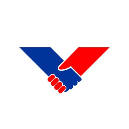 Holding Hand V Shape Vector Symbol Graphic Logo Design Templateのイラスト素材