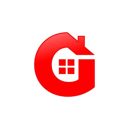 Letter G House Shape Icon Symbol Designのイラスト素材