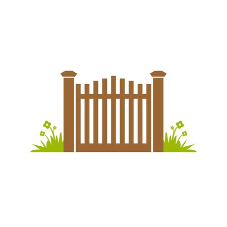 Garden Gate Fence Illustration Designのイラスト素材
