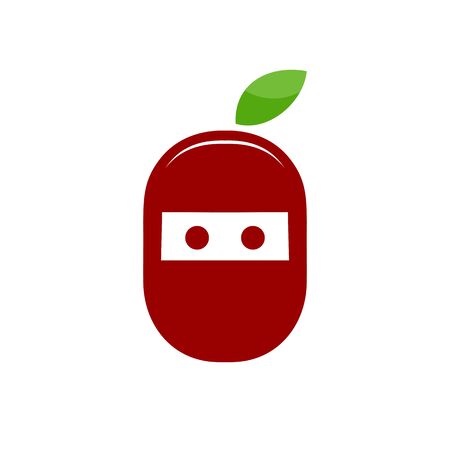 Ninja Cherry Fresh Fruit Symbol Designのイラスト素材