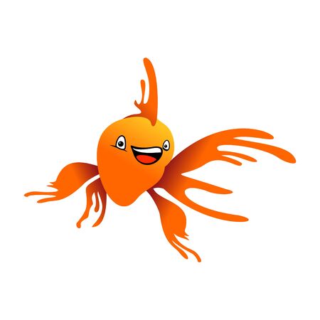 Happy Orange Goldfish Illustration Designのイラスト素材