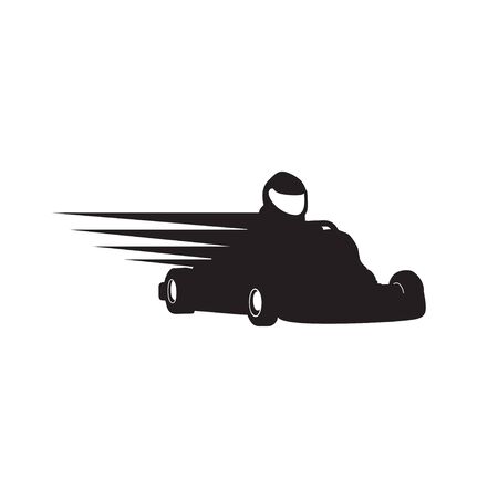 Gokart Racer Silhouette Symbol Designのイラスト素材