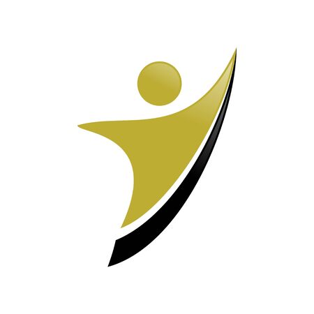 Golden Success Way Abstract Figure Symbol Designのイラスト素材
