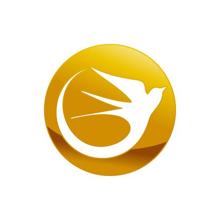 Abstract Swallow Bird Golden Emblem Vector Symbol Graphic Logo Design Templateのイラスト素材