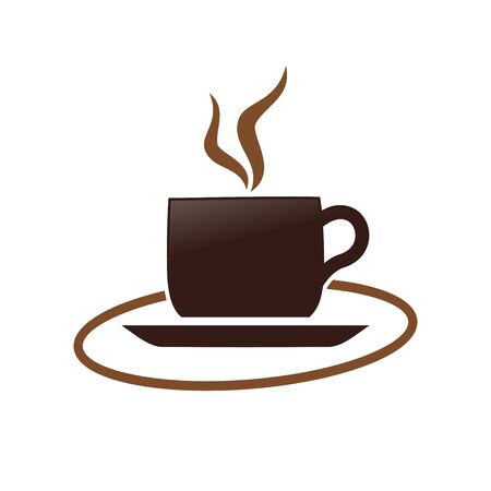 Hot Coffee Cup Simple Symbol Designのイラスト素材