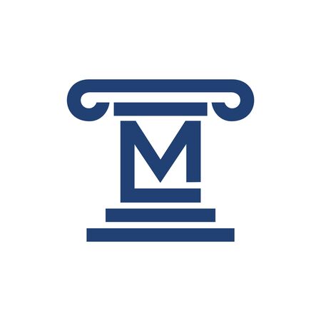Law Pillar Initial M Lettermark Symbol Graphicのイラスト素材