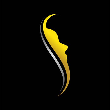 Elegant Face Profile Initial S Silhouette Graphicのイラスト素材
