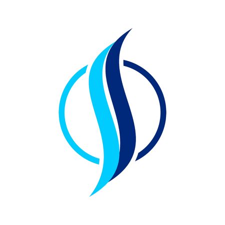 Initial S Smoke Gas Emblem Mark Graphicのイラスト素材