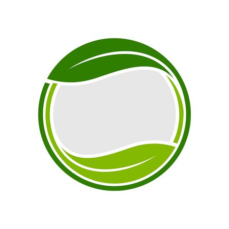Organic Leaf Circle Emblem Symbol Graphicのイラスト素材