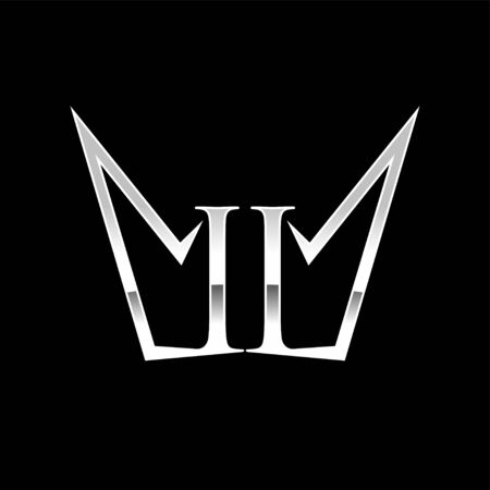 Letter II Crown Shape Symbol Designのイラスト素材