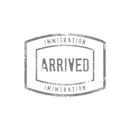 Immigration Arrived Stamp Drawing Vector Graphicのイラスト素材