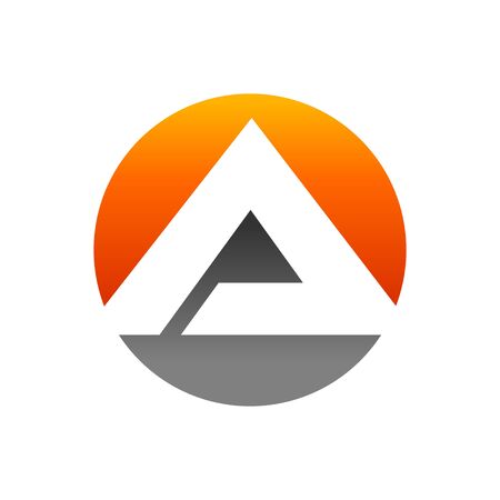 Initial A Lettermark Pyramid In Circle Icon Designのイラスト素材