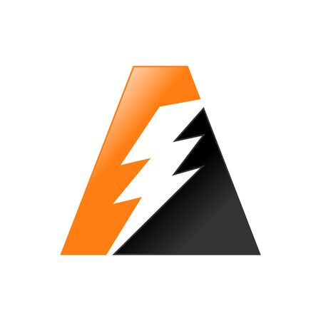 Initial A Lettermark Lightning Energy Icon Designのイラスト素材