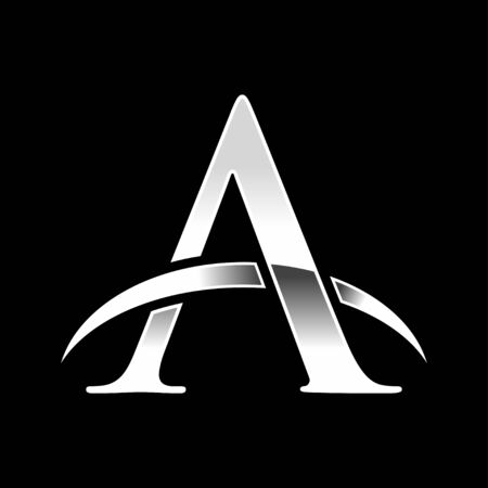 Silver Initial A Lettermark Skyline Horizon Designのイラスト素材
