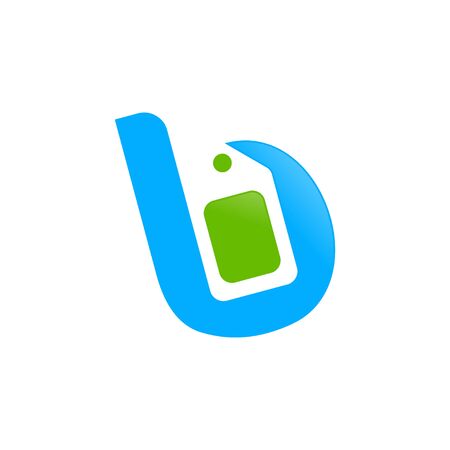 Initial B Letter Sell Price Tag Symbol Icon Designのイラスト素材