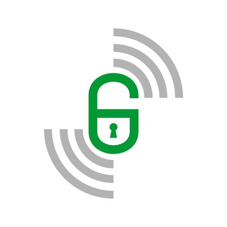 Initial G Smart Lock Remote Vector Symbol Graphic Logo Icon Design Templateのイラスト素材