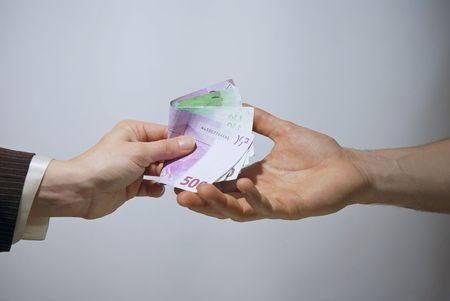 Money in hand - euro cash payment