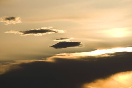 beautiful sunset sky and orange clouds