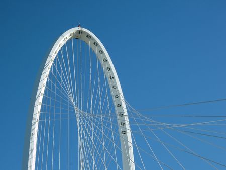 A modern Calatrava bridge in Reggio Emilia Italy