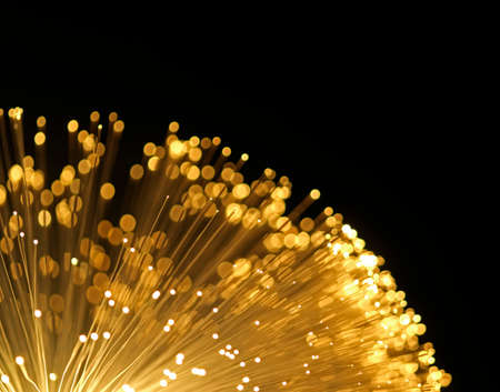 Yellow Fibre Optic Light on Black