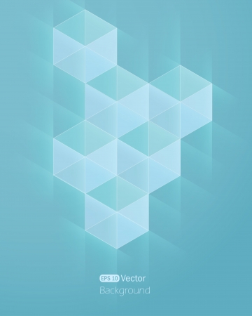 Abstract light blue beckground with cubeのイラスト素材