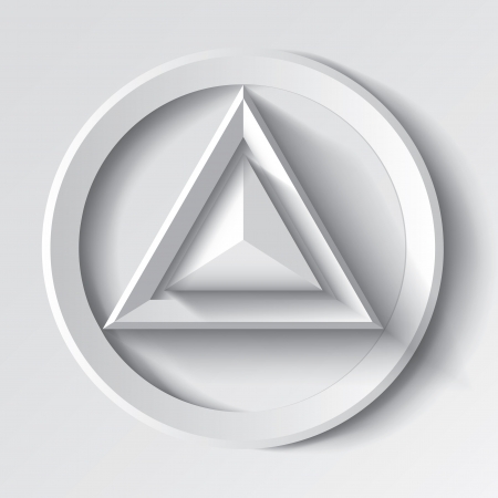 Realistic white geometrical background with triangle and circleのイラスト素材