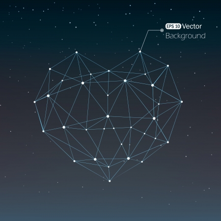 Geometrical heart background with linesのイラスト素材
