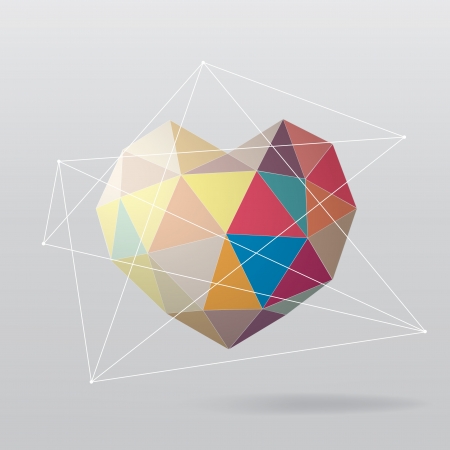 Colorful geometrical heart  Abstract backgroundのイラスト素材