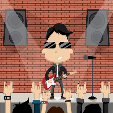 Rock star guy characterのイラスト素材