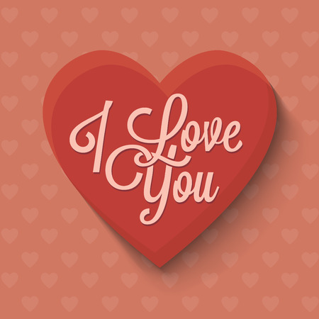 I love you valentines day greeting cardのイラスト素材