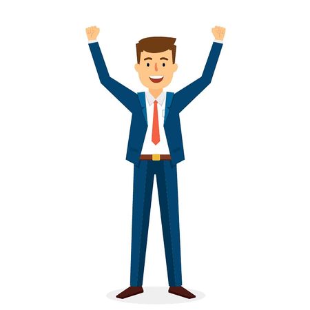 Successful Business Man Character Design. Vector Illustrationのイラスト素材