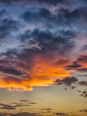 Beautiful sunset sky with clouds. Colorful sky with clouds.