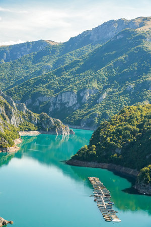 Aerial view of Piva Lake
