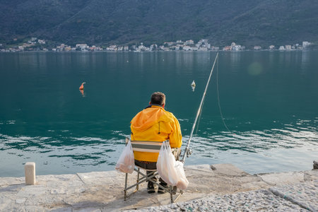 Man Fishing in the Sea