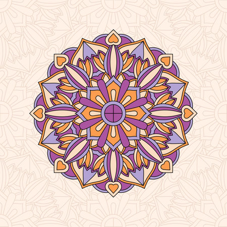 Flower Mandala. Vintage decorative elements. Oriental pattern, vector illustration.のイラスト素材