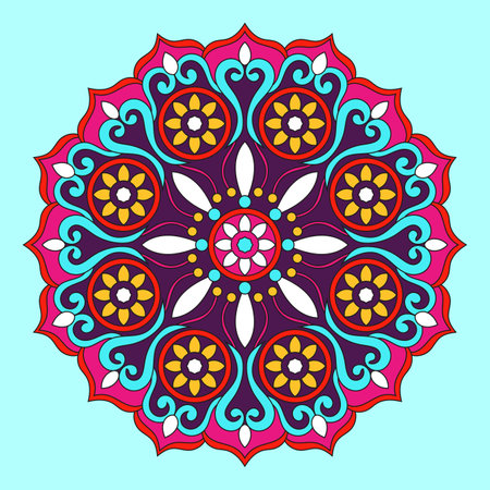 Floral mandala vector illustration colorful designのイラスト素材