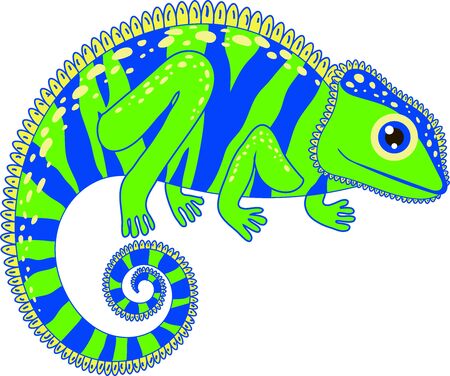 Bright illustration. Chameleon.のイラスト素材