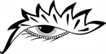 Vector illustration. Eye stylization. Black and white image.のイラスト素材