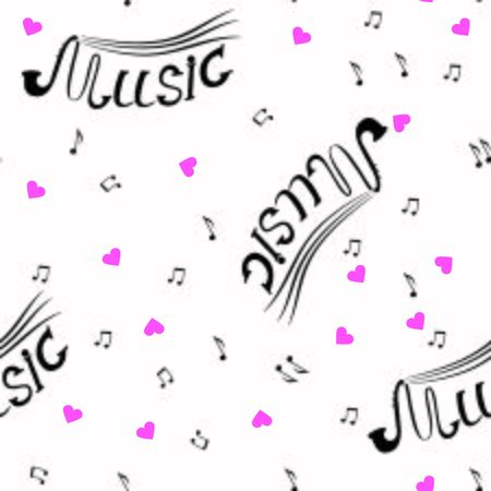 Seamless pattern. White background. Musicのイラスト素材