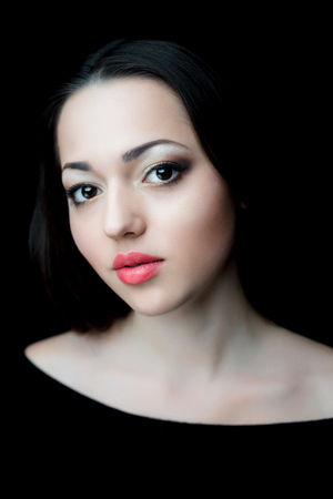 Portrait of beautifull brunette womanの写真素材