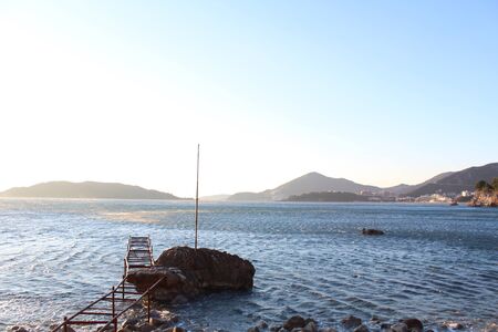 Windy day at seaの写真素材