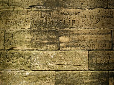 Ancient Graffiti - Abbaye de Hambye, France の写真素材