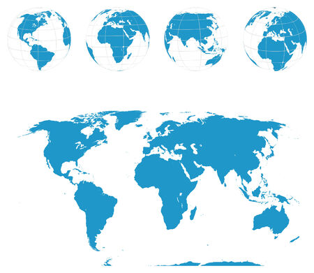 Globes and World Map .のイラスト素材