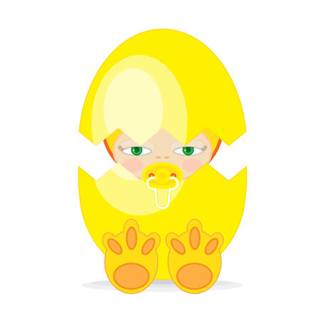 Babies and easter egg to fertility of nature in the spring のイラスト素材