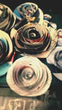 Rose made out of paper for the beautiful decor.の素材