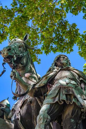 Charlemagne's equestrian statue in Paris, Franceの写真素材