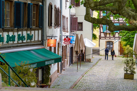 Strasbourg, France Scenery around the Ile Riverの写真素材