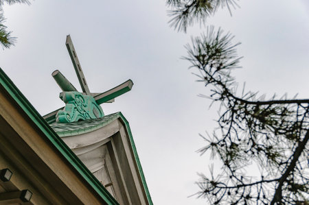 The worship hall of Takayama Inari Shrine. Tsugaru, Aomori, Japanの写真素材